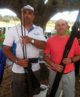 Cesar Moreno y Fernando Cordero ganadores del Concurso de parejas y Arturo Cordón el infantil de Pesca Los Encinares