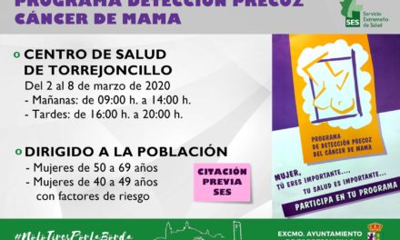 PROGRAMA DE DETECCIÓN PRECOZ DE CÁNCER DE MAMA EN TORREJONCILLO