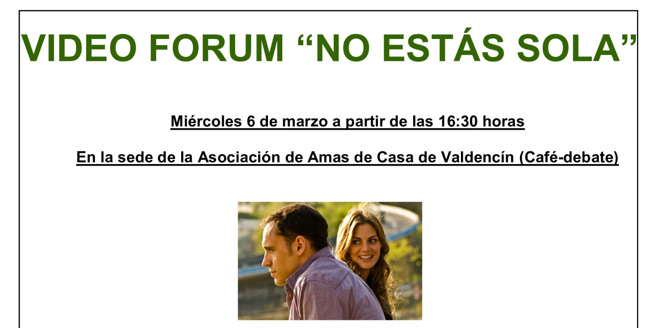 Video- Forum en Valdencín: «No estás sola»