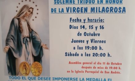 Solemne Triduo en honor de la Virgen Milagrosa