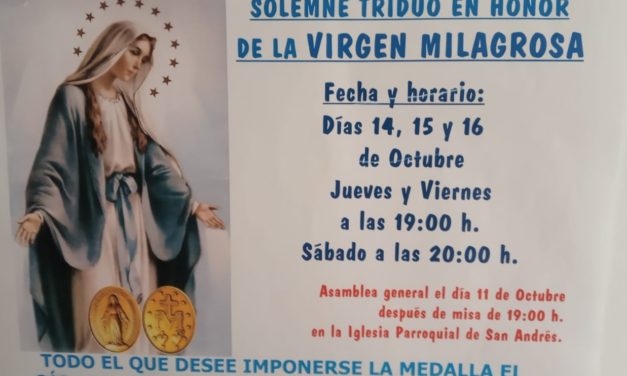 Solemne Triduo en honor de la Virgen Milagrosa