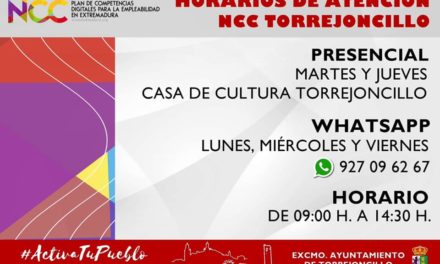 SE RETOMA LA ATENCIÓN PRESENCIAL EN EL NCC TORREJONCILLO