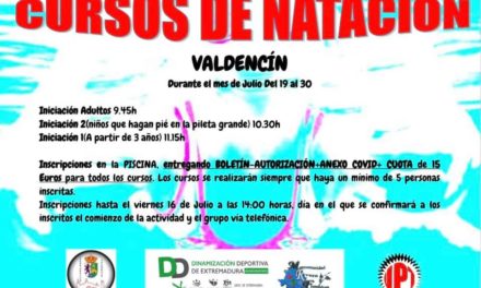 CURSOS DE NATACIÓN EN VALDENCÍN.