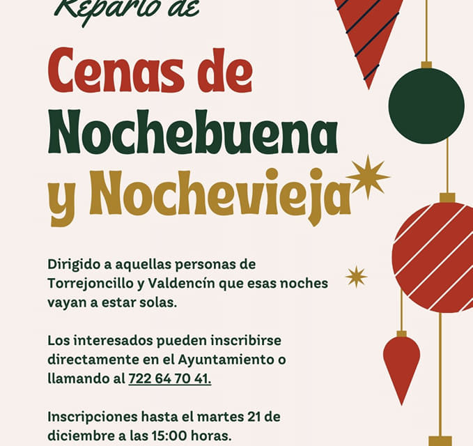 CENAS SOLIDARIAS DE NOCHEBUENA Y NOCHEVIEJA