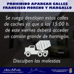 PROHIBIDO APARCAR EN LAS CALLES FRANCISCO MORENO Y MARGALLO