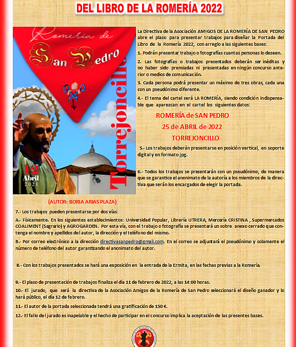 CONCURSO PARA EL DISEÑO DE LA PORTADA DEL LIBRO DE LA ROMERÍA 2022