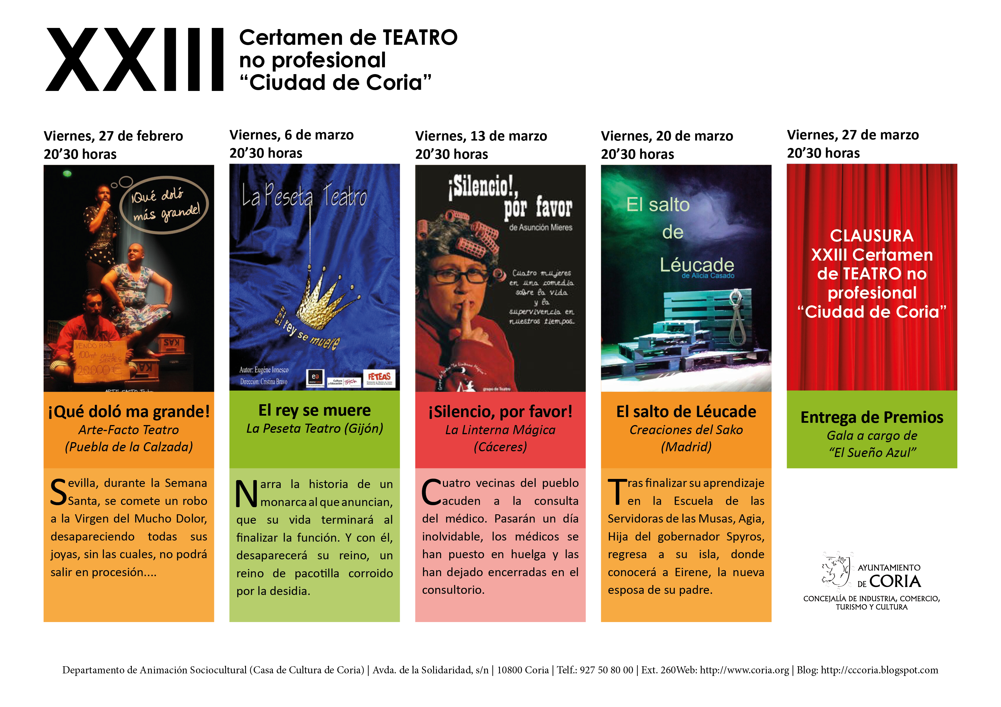 XXIII Certamen de Teatro no profesional “Ciudad de Coria”