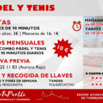 CUOTAS Y BONOS MENSUALES PARA LAS PISTAS DE PÁDEL Y TENIS