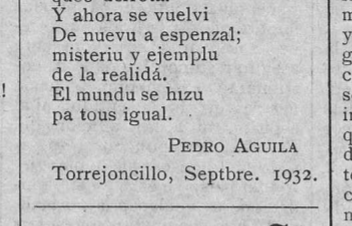 Pedro Águila y el habla torrejoncillana