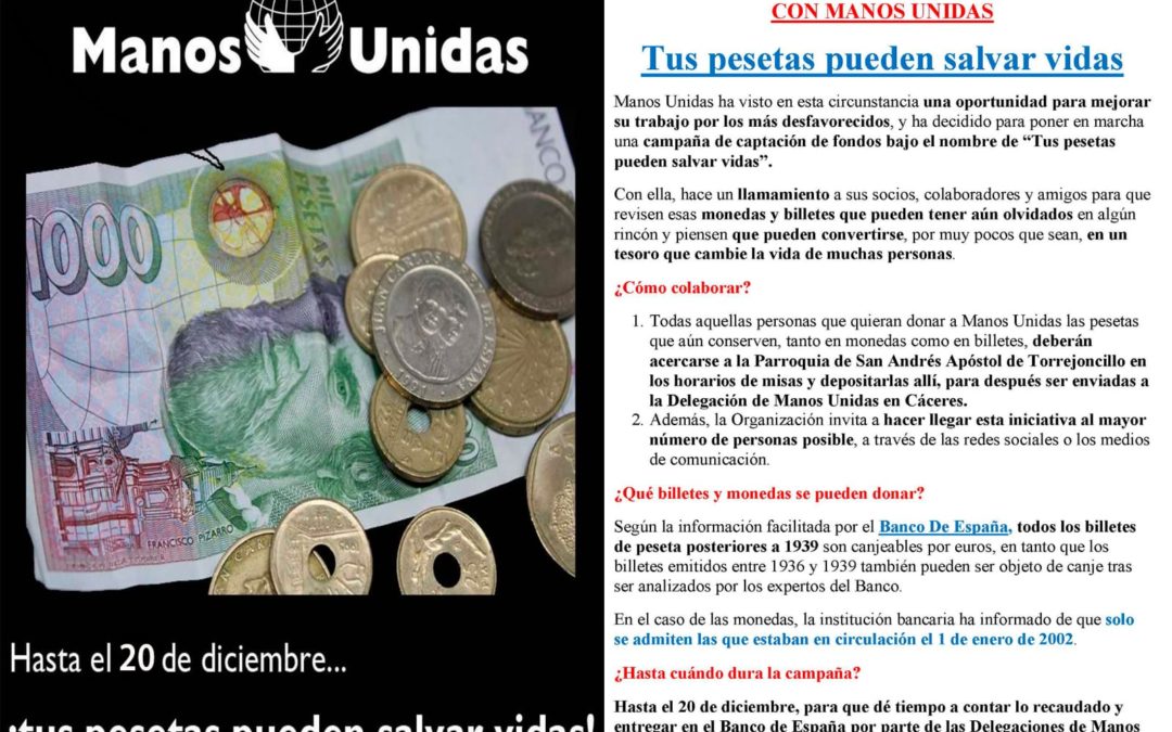 Tus pesetas pueden salvar vidas