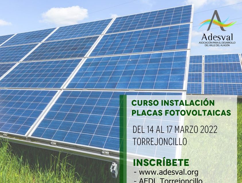 CURSO DE INSTALACIÓN DE PLACAS FOTOVOLTAICAS EN TORREJONCILLO