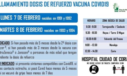 LLAMAMIENTO DOSIS DE REFUERZO VACUNA COVID-19