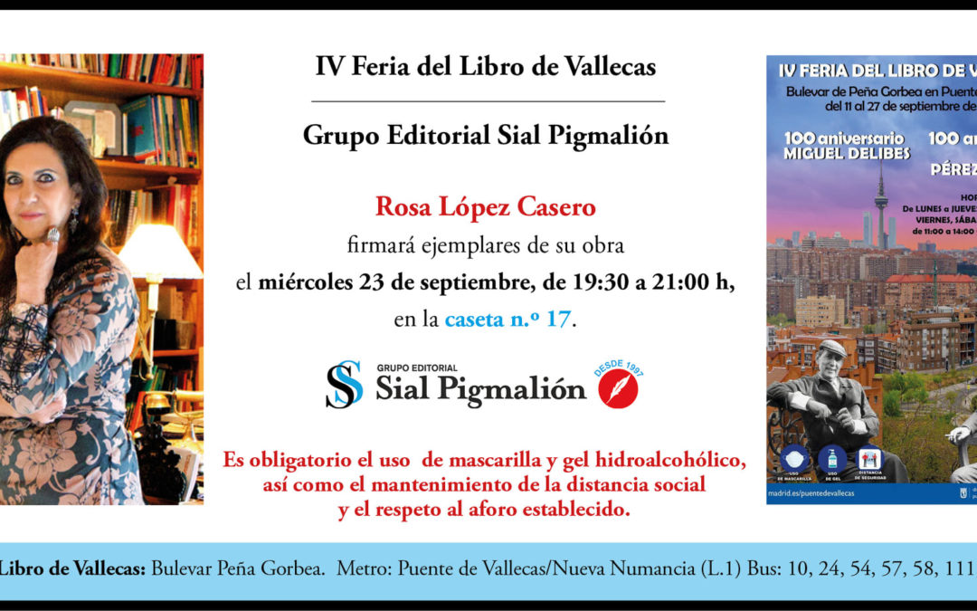 Rosa María López estará en la Feria del Libro de Vallecas, en Madrid
