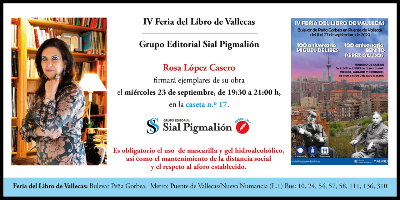 Rosa María López estará en la Feria del Libro de Vallecas, en Madrid