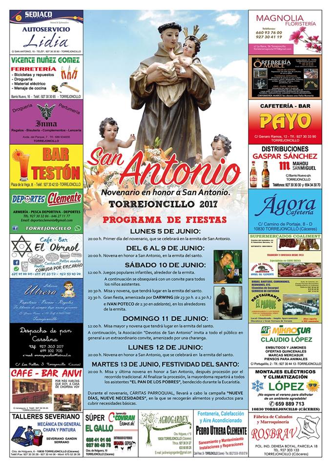 Programa de fiestas en honor a San Antonio