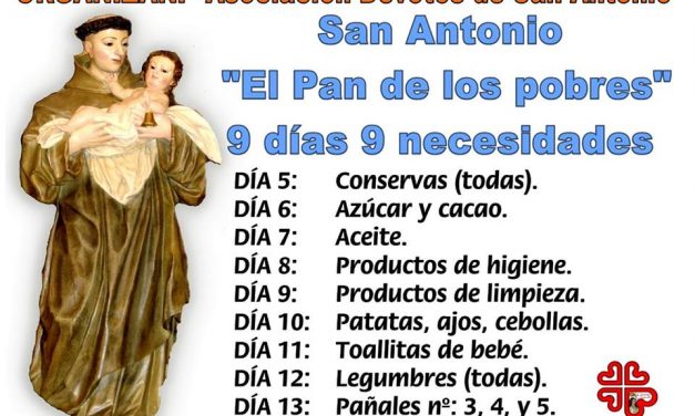 “El pan de los pobres”, 9 días, 9 necesidades”