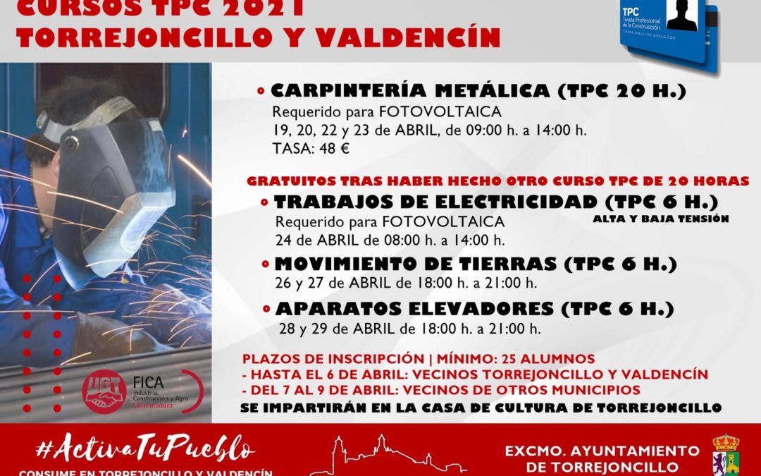CURSOS TPC 2021 TORREJONCILLO-VALDENCIN