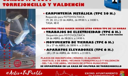 CURSOS TPC 2021 TORREJONCILLO-VALDENCIN