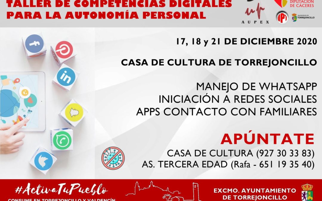 TALLER DE COMPETENCIAS DIGITALES PARA LA AUTONOMÍA PERSONAL