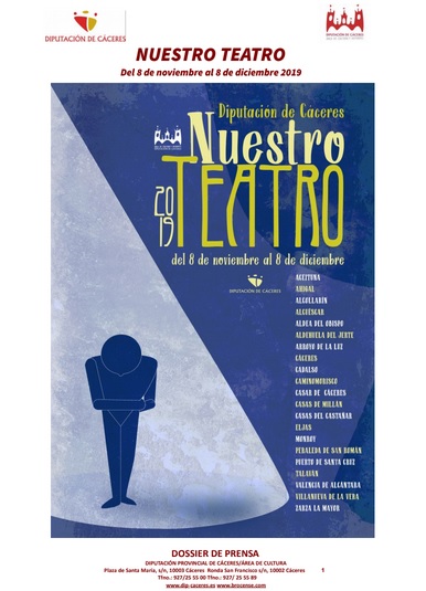 El teatro profesional llega a 19 localidad dentro del ciclo de la Diputación “Nuestro teatro”