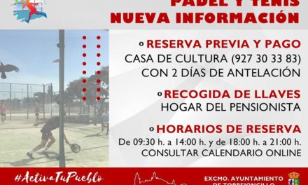 NOVEDADES IMPORTANTES EN LAS PISTAS DE PÁDEL Y TENIS