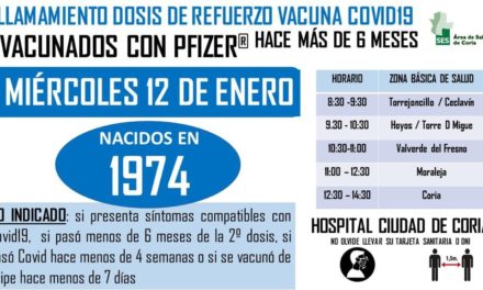 LLAMAMIENTO TERCERA DOSIS VACUNA COVID 19 PFIZER