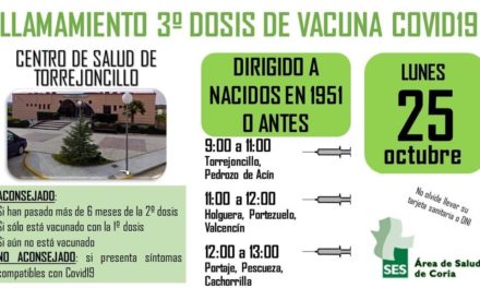 LLAMAMIENTO 3ª DOSIS VACUNA COVID-19