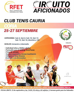 Torrejoncillanos en el pódium del IV Torneo de Tenis Aficionado en Coria