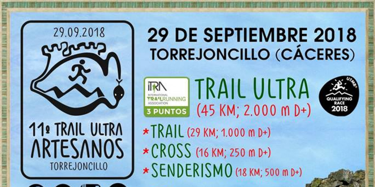 Llega el XI Trail Ultra Artesanos el próximo sábado 29 de Septiembre