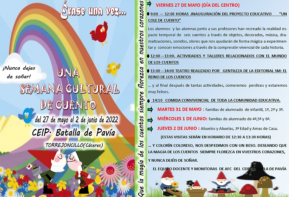 Érase una vez… UNA SEMANA CULTURAL DE CUENTO. CEIP BATALLA DE PAVÍA