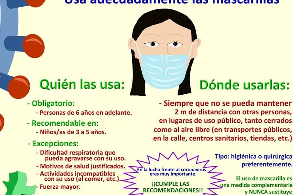 Nueva normativa del uso de mascarillas a partir de mañana