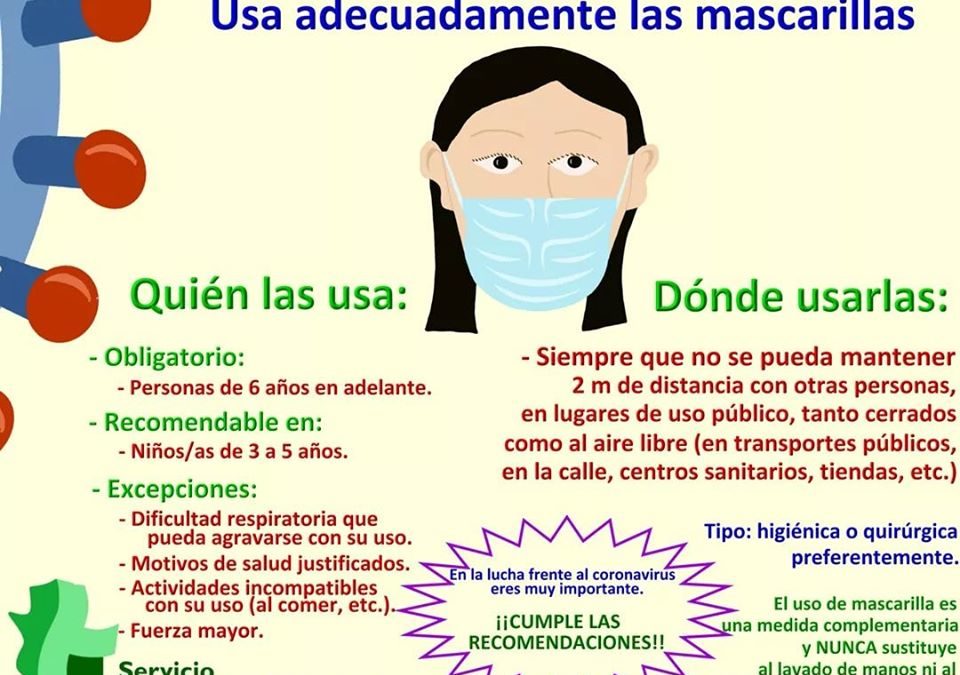 Nueva normativa del uso de mascarillas a partir de mañana