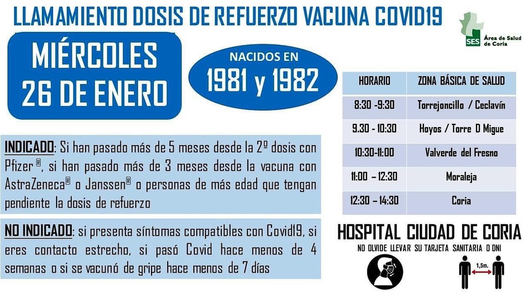 LLAMAMIENTO DOSIS DE REFUERZO VACUNA COVID-19