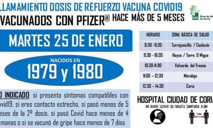 LLAMAMIENTO DOSIS DE REFUERZO VACUNA COVID-19 PFIZER