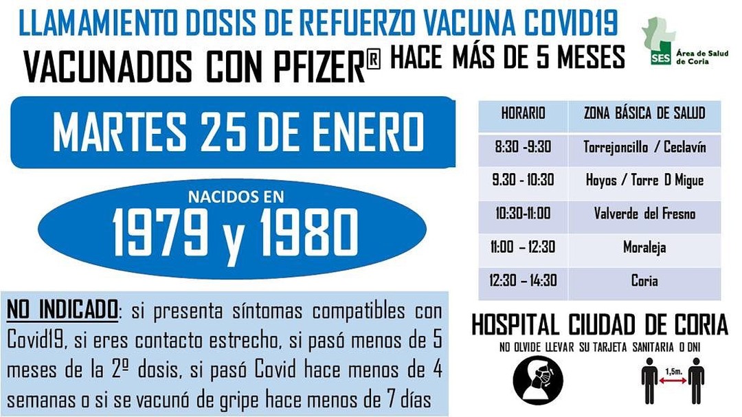 LLAMAMIENTO DOSIS DE REFUERZO VACUNA COVID-19 PFIZER