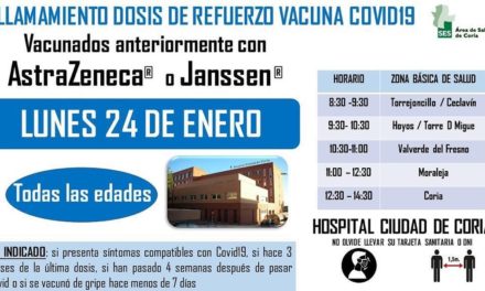 LLAMAMIENTO DOSIS DE REFUERZO VACUNA COVID 19