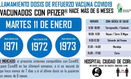 LLAMAMIENTO DOSIS DE REFUERZO VACUNA COVID-19 PFIZER