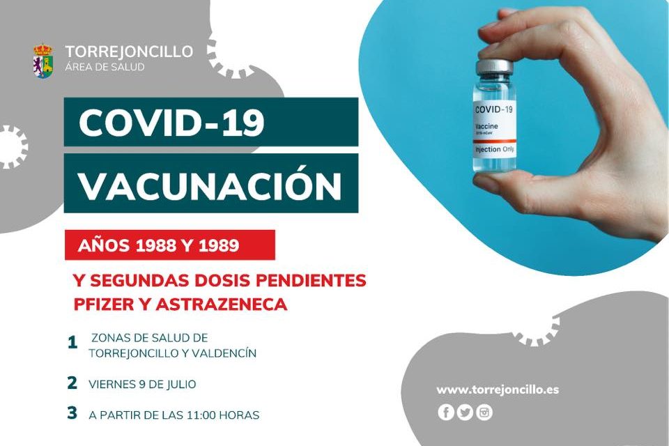 LLAMAMIENTO VACUNACIÓN MASIVA CENTRO DE SALUD DE TORREJONCILLO