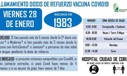 LLAMAMIENTO DOSIS DE REFUERZO VACUNA COVID-19