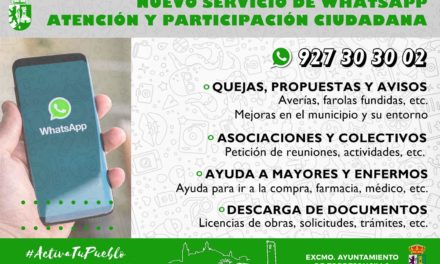 NUEVO SERVICIO WHATSAPP DEL AYUNTAMIENTO PARA LA CIUDADANÍA