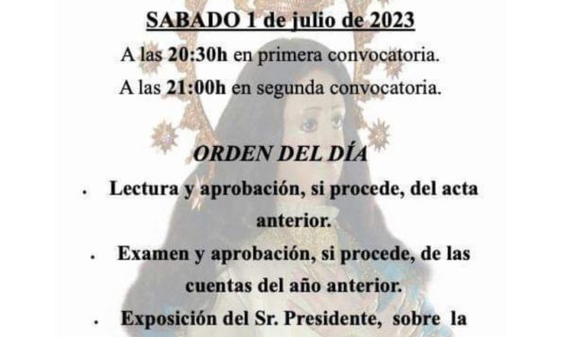 Junta General Ordinaria Asociación Paladines de la Encamisa