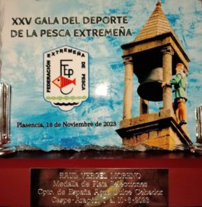 Torrejoncillano galardonado en la XXV Gala del Deporte de la Pesca Extremeña