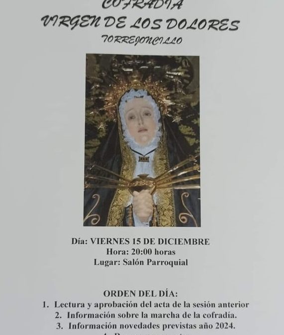 Asamblea Extraordinaria Cofradía Virgen de los Dolores