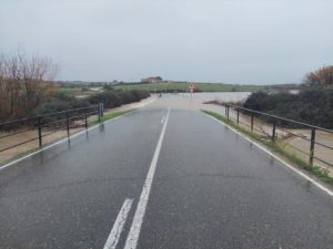 Cortada la Carretera de Valdencin por las intensas lluvias