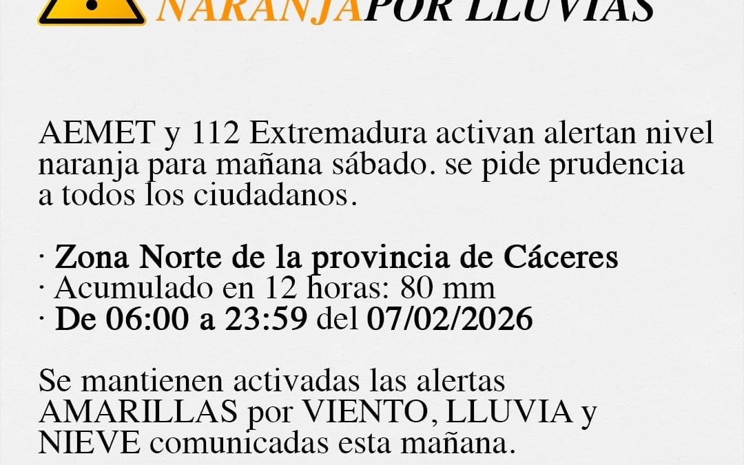 Alerta Naranja hoy en Torrejoncillo