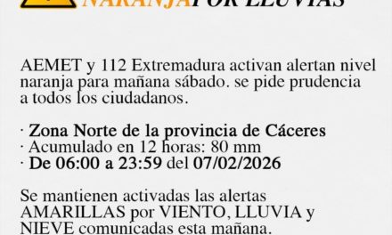 Alerta Naranja hoy en Torrejoncillo