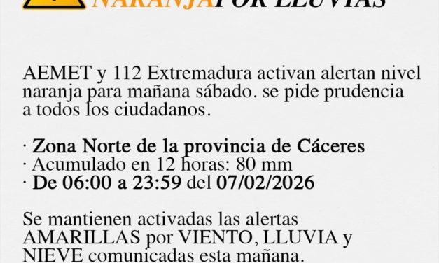 Alerta Naranja hoy en Torrejoncillo