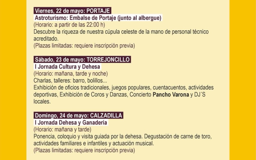 Programa de la Primavera en la Dehesa en Torrejoncillo
