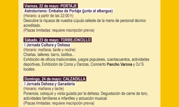 Programa de la Primavera en la Dehesa en Torrejoncillo