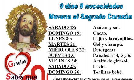 Novena al Sagrado Corazón: Nueve días, nueve necesidades.